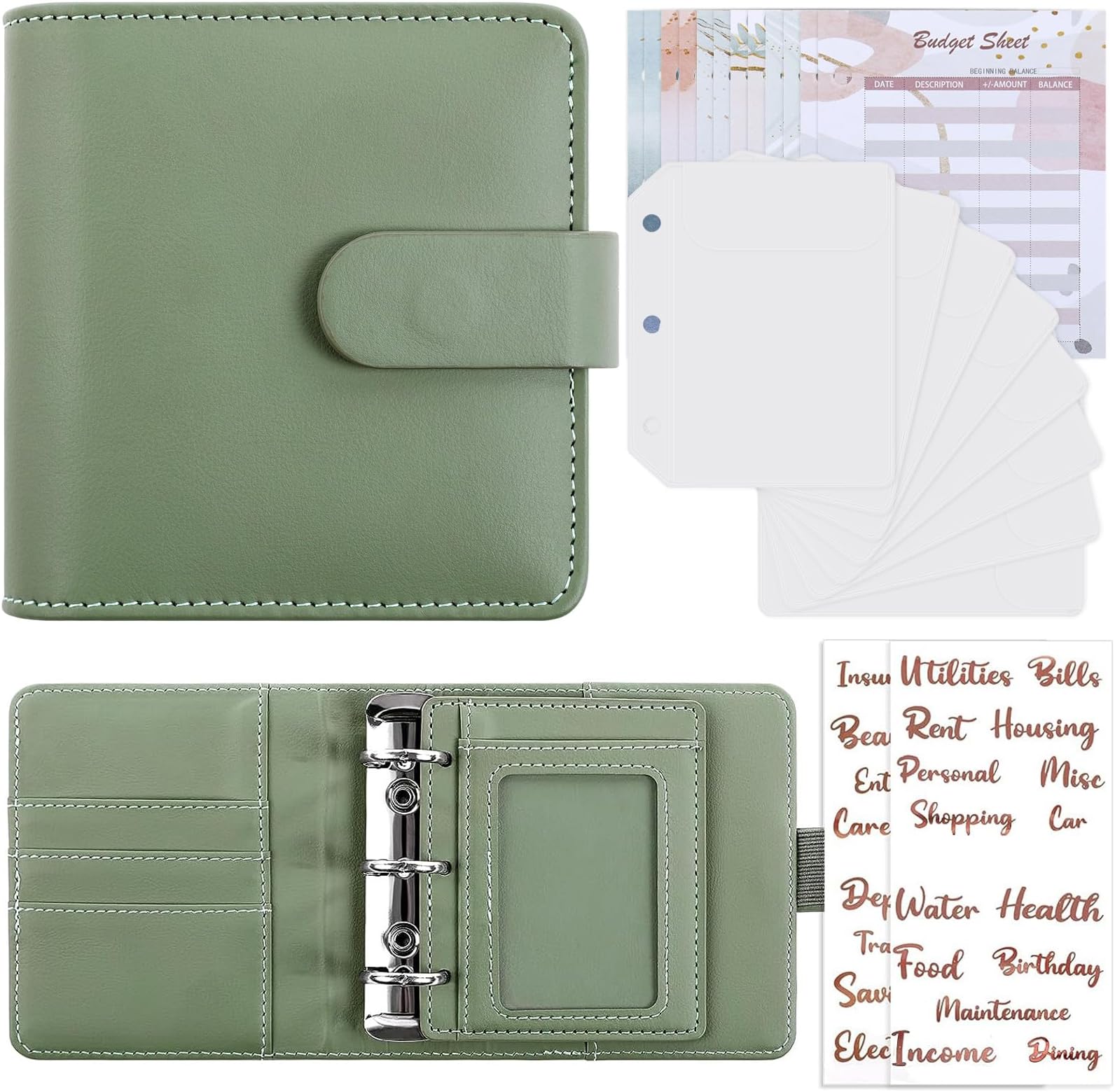 A7 Crocodile Budget Binder with Zipper Envelopes Cash Stuffing Envelope System