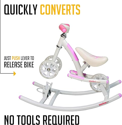 Miniatura 29 de Mobo Cruiser Wobo - Caballo mecedor y bicicleta de equilibrio para bebé, 5 pulgadas Azul,Verde y blanco,Rosa,Rojo