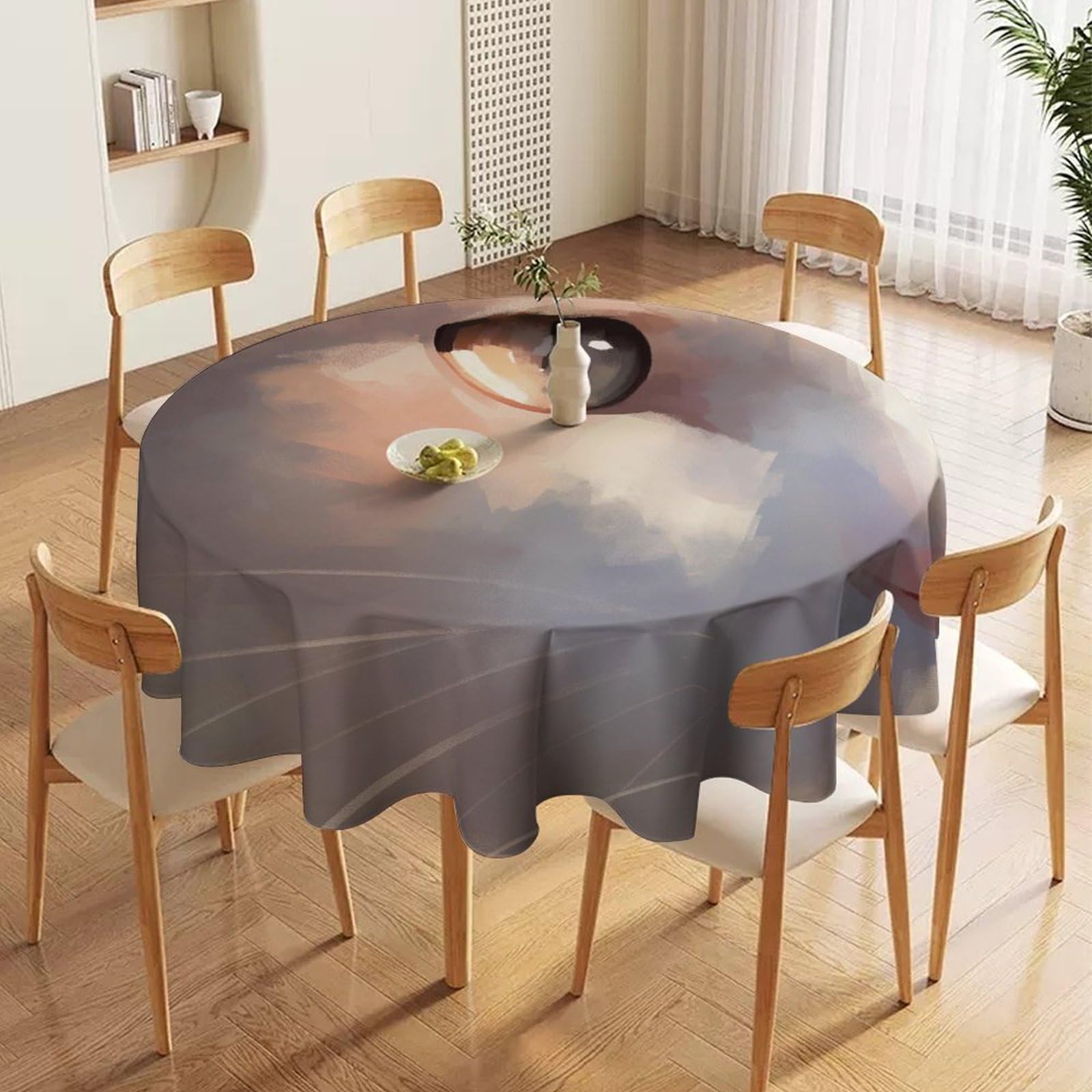 ORDOBO Round Table Cover -Animal Deer Print Home Table Cover For Dinner Kitchen Holiday Outdoors Protect Table Waterproof Dust-Proof Decoration 152X152Cm