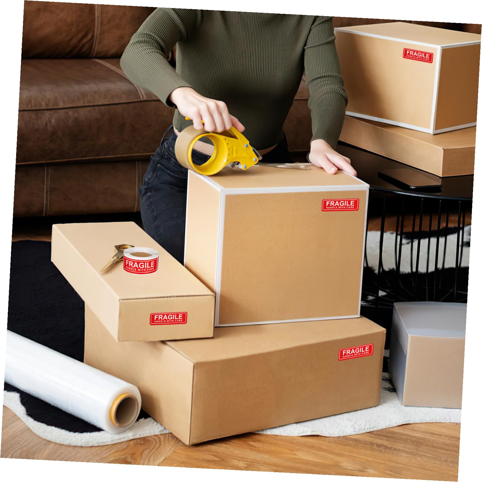 VILLCASE 10 Ensembles Autocollant D'étiquette Étiquette Autocollantes Etiquettes Autocollantes Cartons De Déménagement En Carton Grand Papier Pour Étiquettes Étiquette Fragile 150pcs * 10