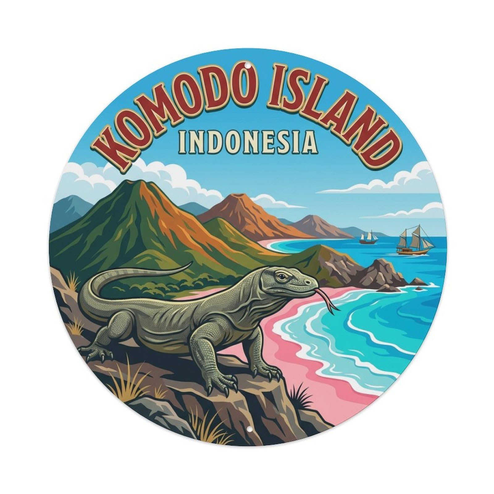 Indonesia Vintage Travel Island Metal Tin Sign