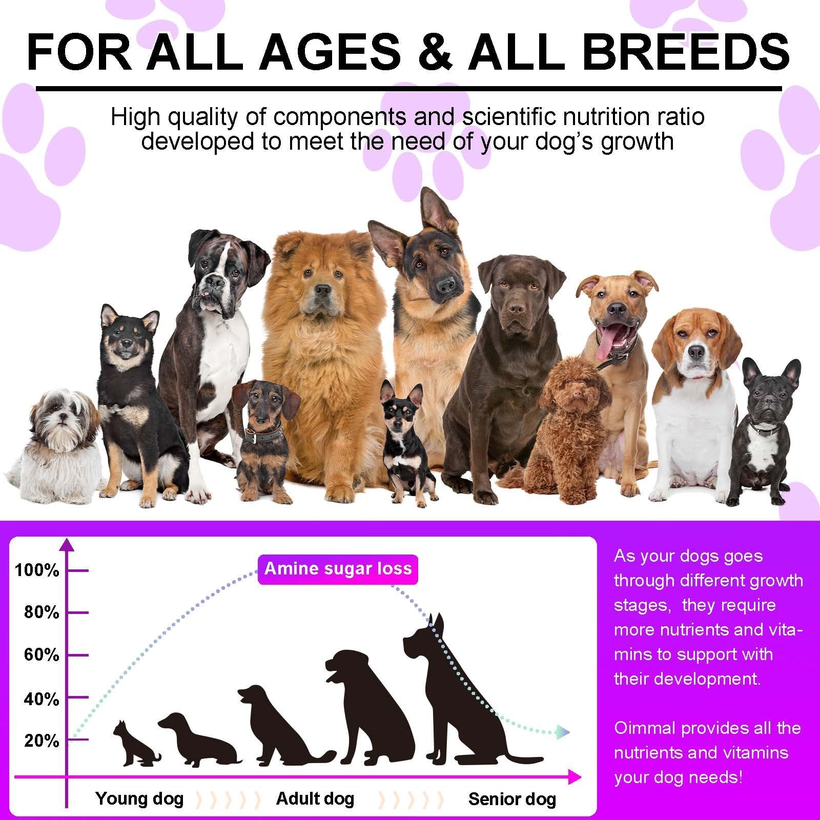 Multivitamínico 15 en 1 para perros - 150 snacks masticables con soporte para las articulaciones, salud digestiva, corazón, piel y pelo - Vitaminas para perros A, E, D3, B12 y minerales esenciales