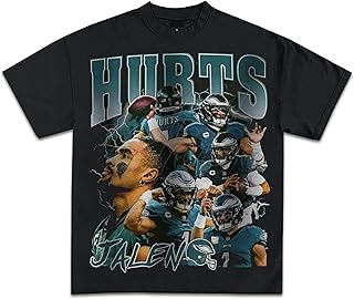 Jalen Hurts QB1 Philadelphia Graphic T-Shirts | Premium Quality Heavyweight Football Shirt for Adults & Kids