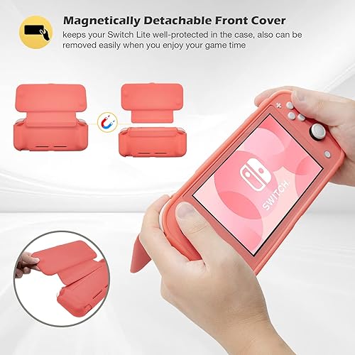 Miniatura 4 de ProCase Funda con tapa para Nintendo Switch Lite con 2 protectores de pantalla de vidrio templado, funda protectora delgada con cubierta frontal