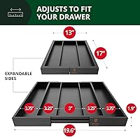 Vista 2 de ROYAL CRAFT WOOD Organizador de cajones de cocina de bambú de lujo, organizador de cubiertos, soporte para utensilios y bandeja de cubiertos