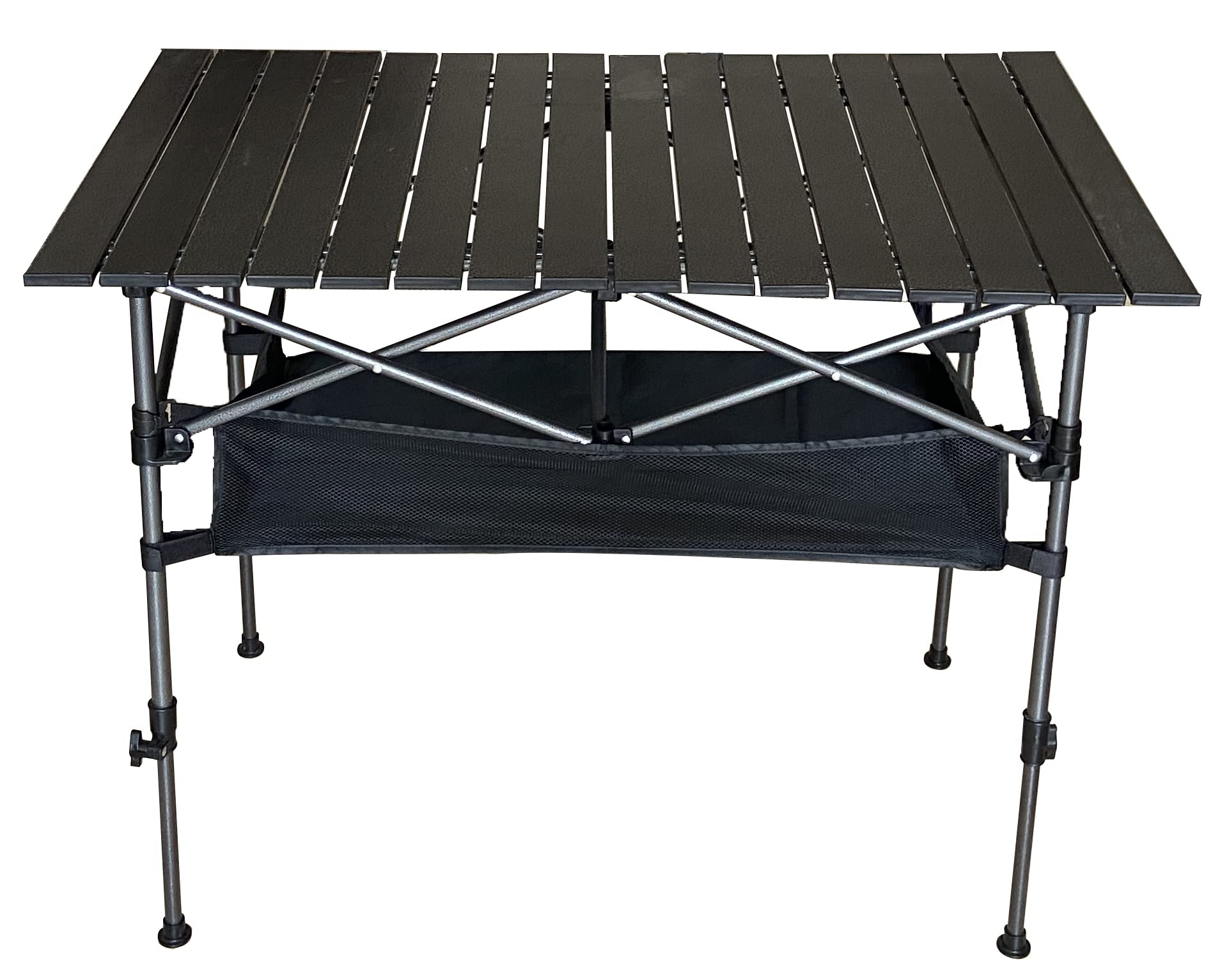 ZC FLYYD Foldable Portable Camping Table with 4 Folding Camping Chairs, Storage Net, Carrying Bag/Aluminum Beach Table for Sand, Picnic Table - 37in Length? 20in-28in Adjustable Height