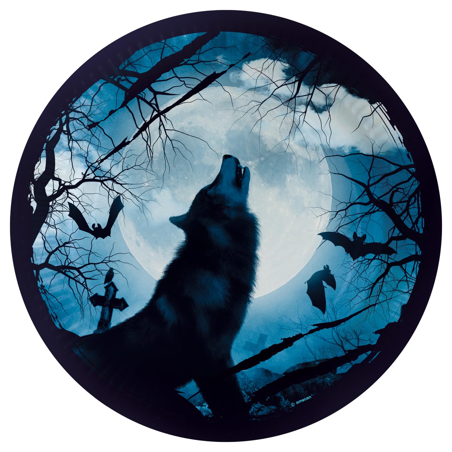 amscan Haunted Forest 9916706-66 8 Plates Round Paper 23 cm Multi