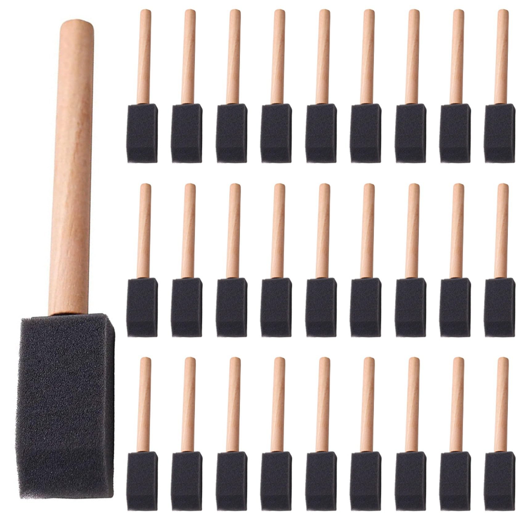 Jnchdghwa 240 Pcs Foam Paint Brushes, 1 Inch Foam Brush with Wood Handle, Bulk Sponge Brushes for Painting, Foam Art Paintbrushes