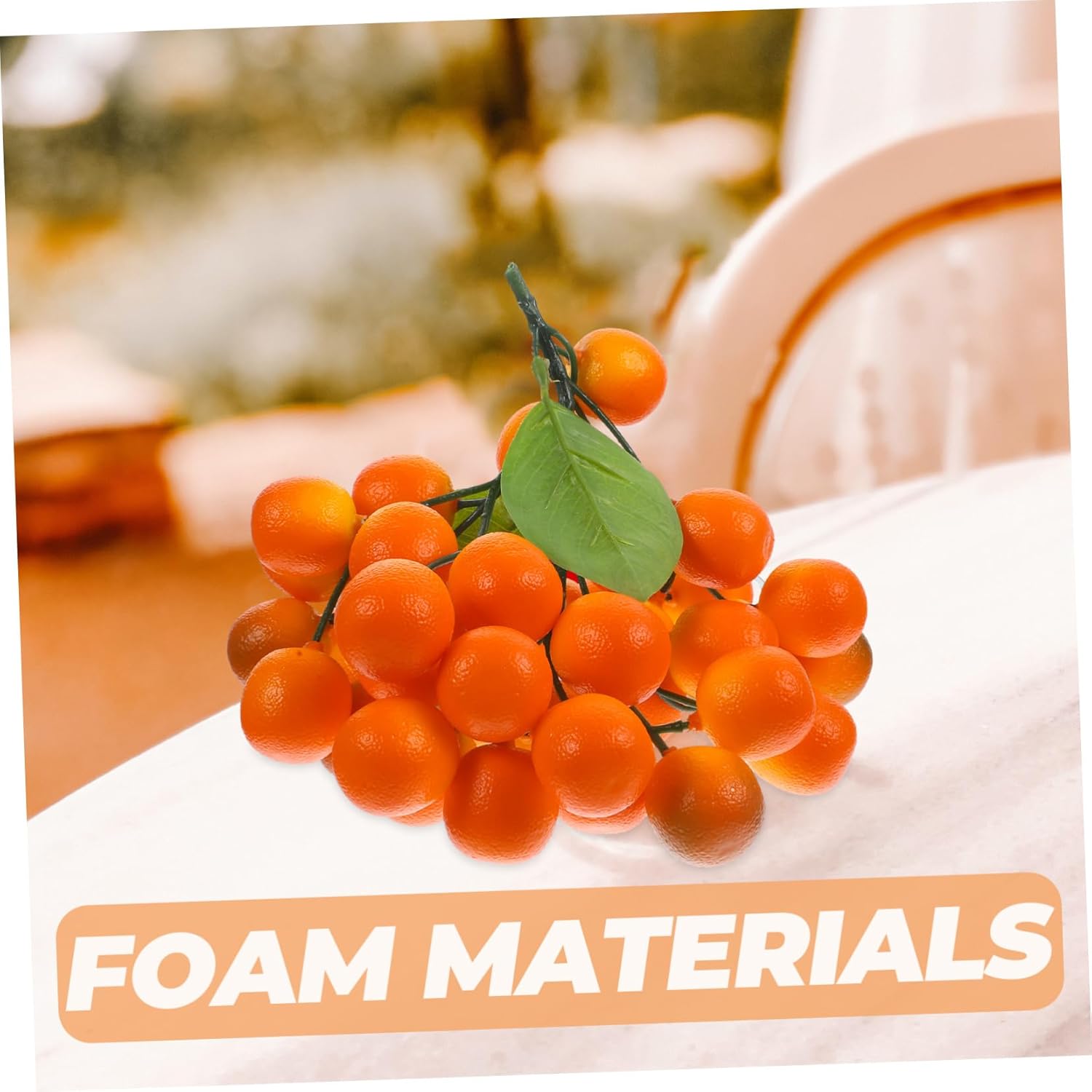 4pcs Artificial Fruit String Lifelike Orange Branch Decorative Ornament for Home Decor Photo Props and Creative Arrangements Realistic Simulation Fruit for Fresh Layouts and Events