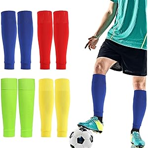 Protege Tibia Protège-Tibias Football UYUYong - Noir - Avec Chaussettes Intégrées - Protection Légère Et Antidérapante Football Protege Tibia