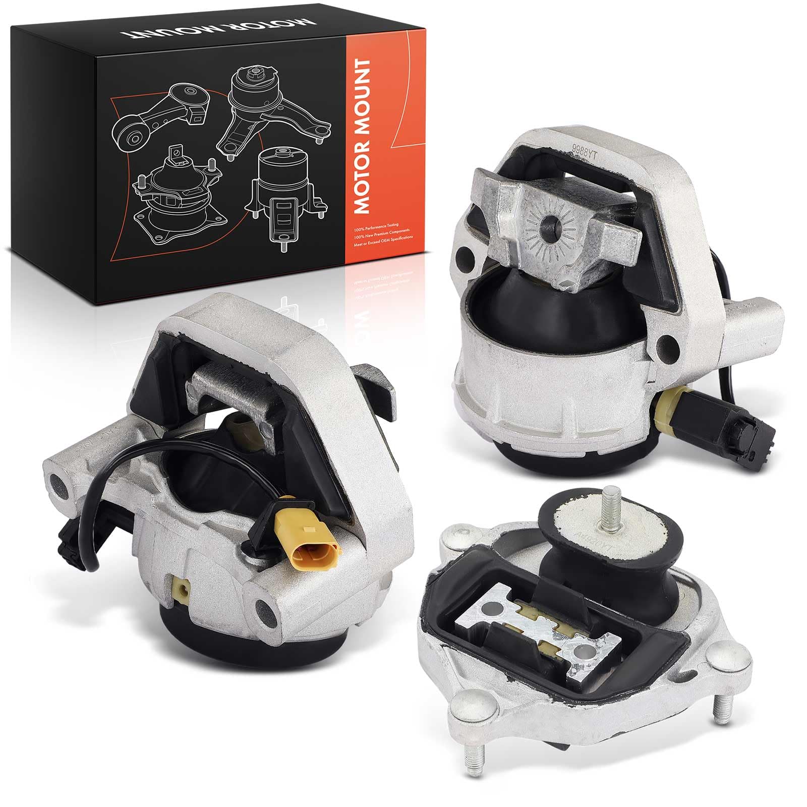 Frankberg 2 soportes de motor + 1 soporte de transmisión trasero delantero | 4G0199381NT; Compatible con: A6 4G2 4GC, A5 Sportback 8TA, A4 Avant 8K5, A7 Sportback 4GA 4GF, Q5 8RB, A5 8T3