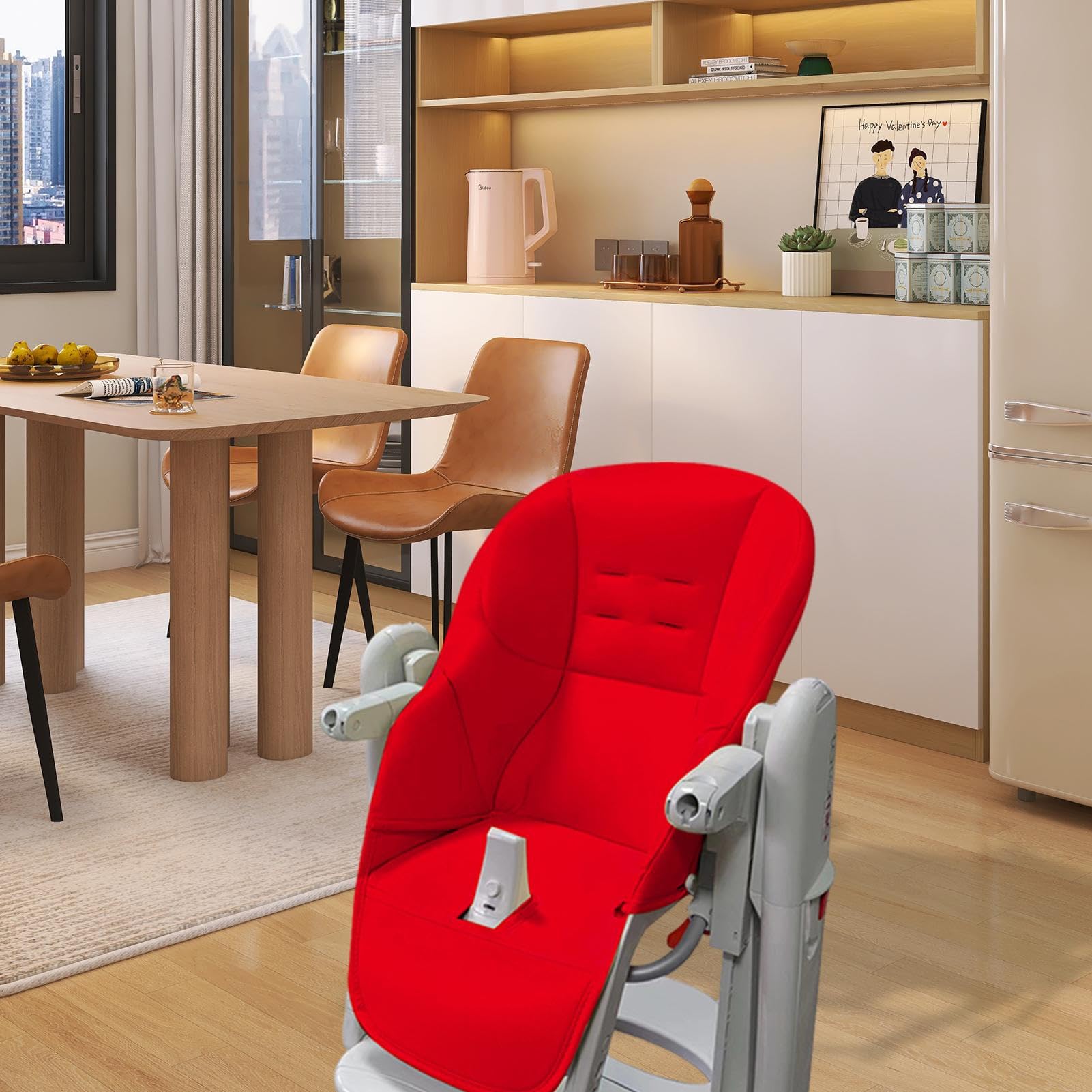 Copriseggiolone Universale In Pelle PU | Fodera Impermeabile Per Seggiolone Bambini | Beige, Arancione, Rosa, Blu, Verde - Foto 4