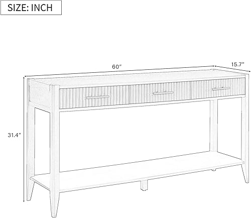 Miniatura 45 de Mesa consola contemporánea con parte superior de madera de hormigón de inspiración industrial, armario de almacenamiento de acento para sala de Gris