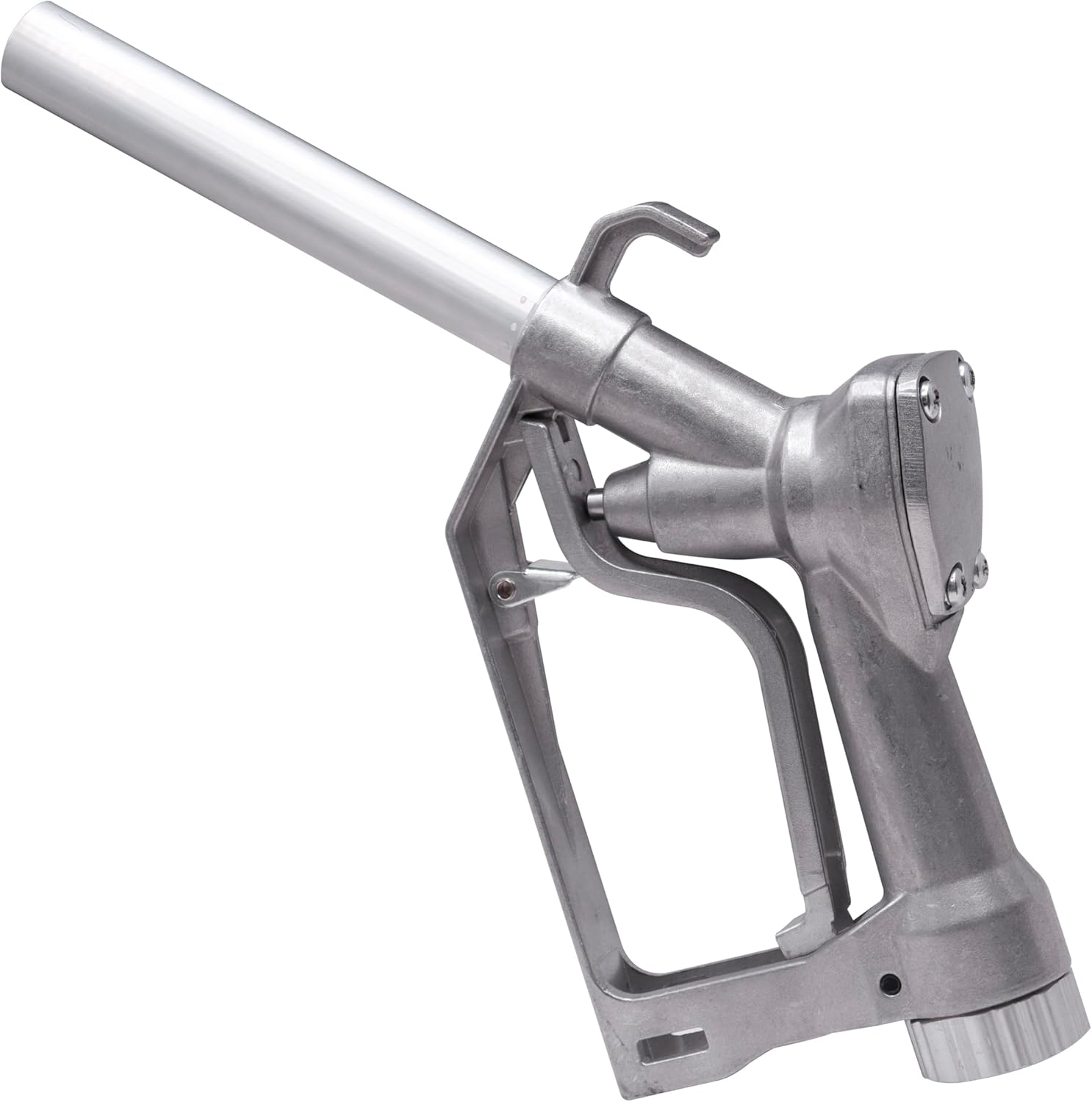 3/4" Inch manual nozzle FNPT Inlet With Swivel 360 degree Rotating Connector Manual Fuel Nozzle With Hook 13/16" Straight Spout Max Flow 32GPM Used For Gravity Tank