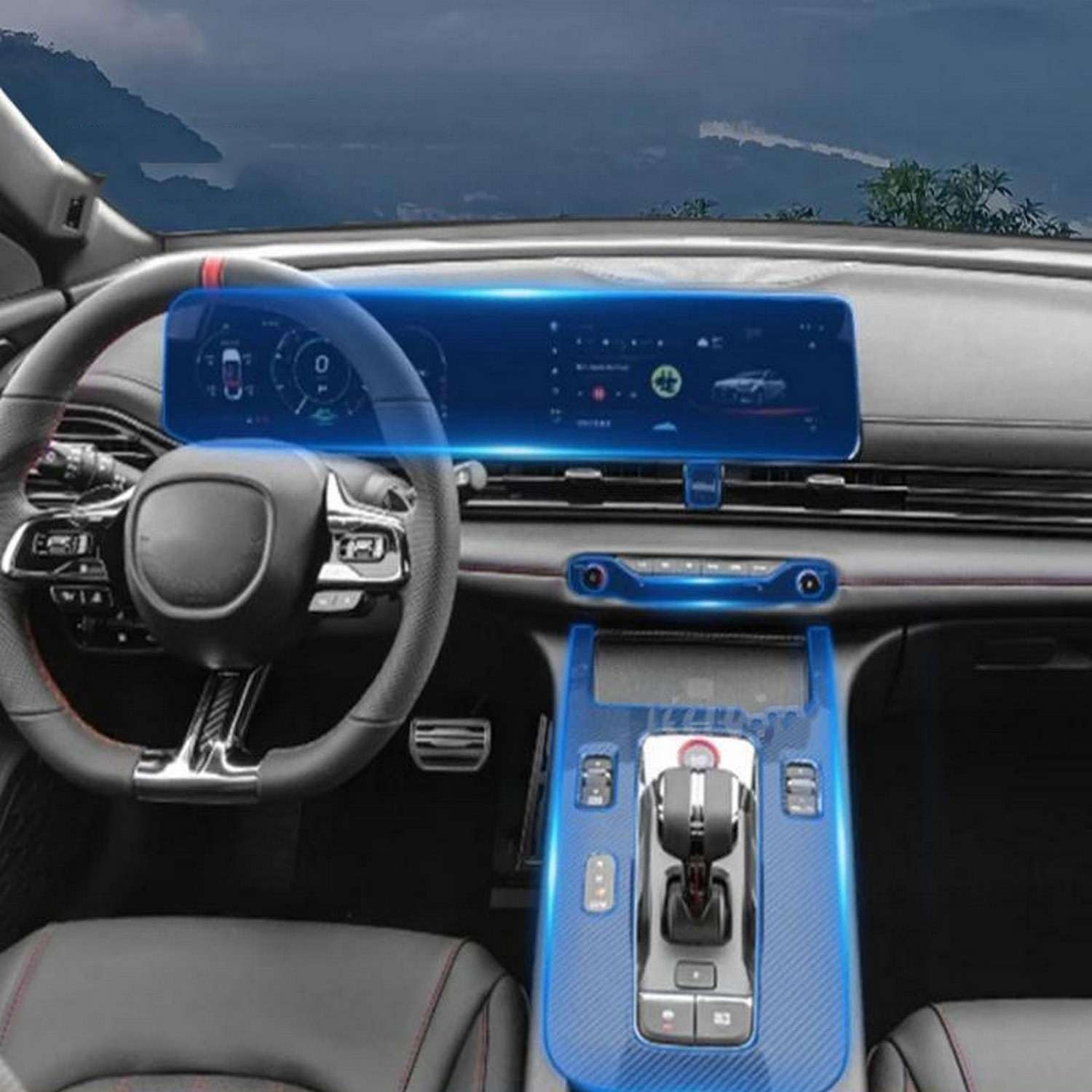 Car Interior Instrucment Center Console Transparent TPU Protective Film Anti-scratc Film Accessories，For GAC Trumpchi EMPOW 2023-2025