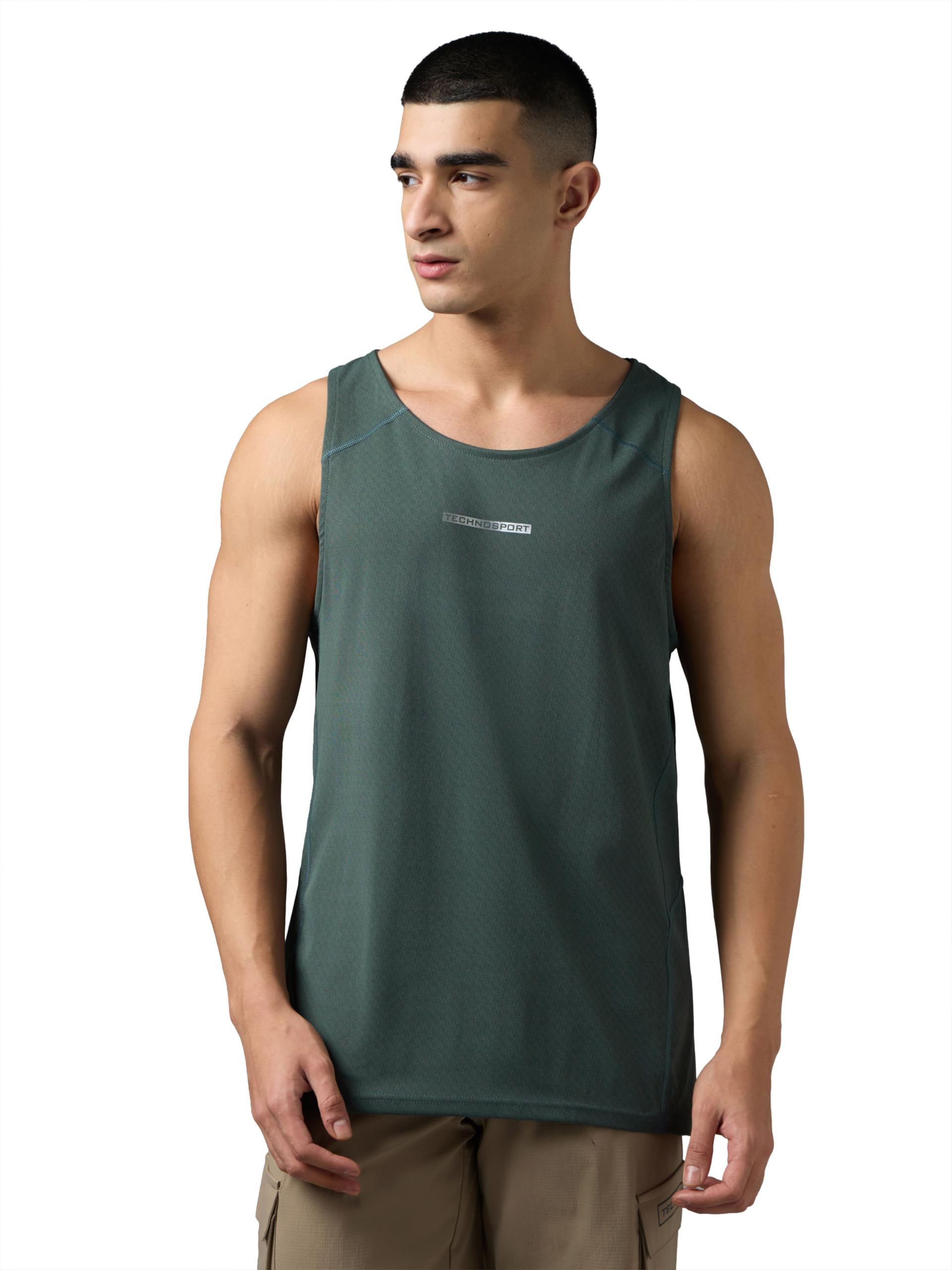 men's technocool+ colorblock slim fit sports t-shirt quick dry round neck performance tee with upf 50+, anti-odour, anti-microbial & 2-way stretch gym, running, training & casual wear