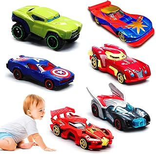 Aonuily Hot Spider Wheels Car, 6Pcs Hero Car Toys Avengers Marvel Alloy Car Toys Mini Marvel Toys for Kids Boy Birthday Gift