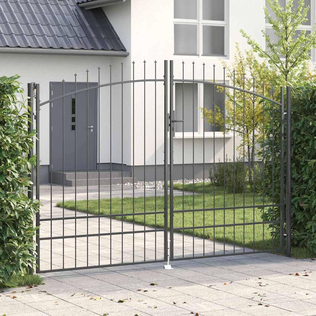 Portail de jardin moderne en treillis gris 400 cm pour sublimer votre terrasse