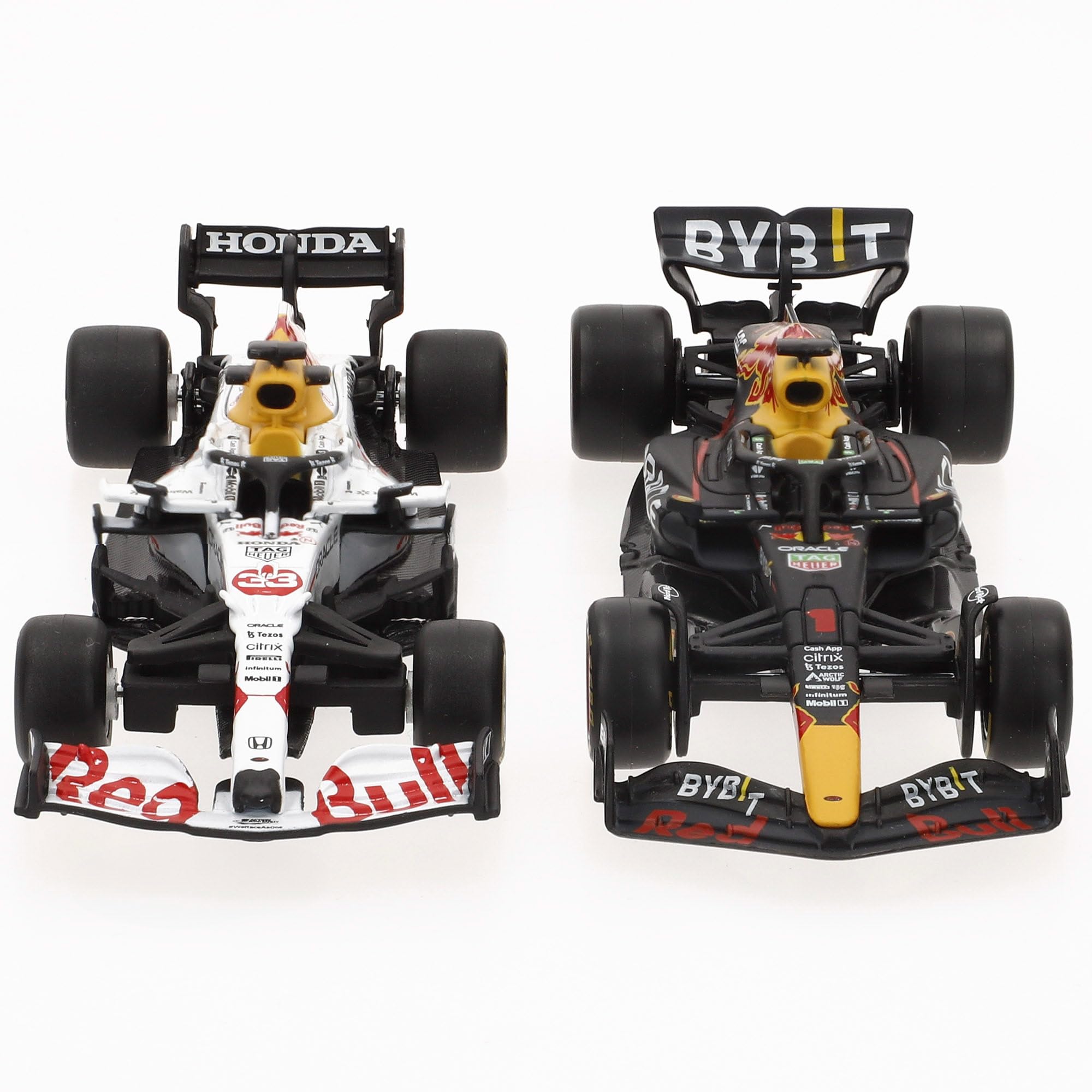 Bburago 1:43 Scale F1 4-PK. ASSORTED TEAMS. WITHOUT HELMET
