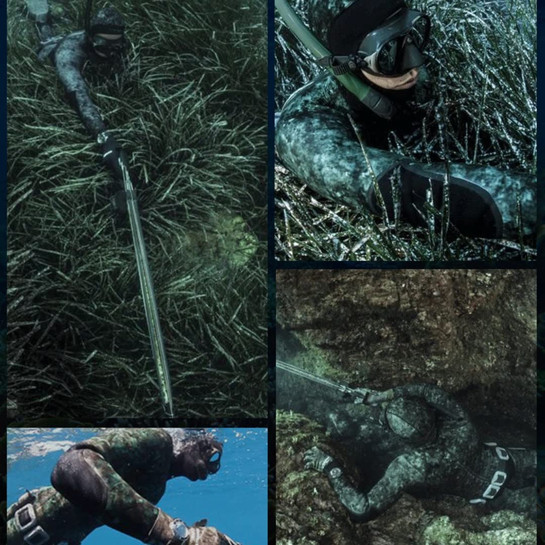 Traje de buceo de 5 mm para hombre, traje de baño cálido de manga larga de dos piezas, traje de medusas gruesas, traje de pesca camuflaje (Color: verde, tamaño: L)