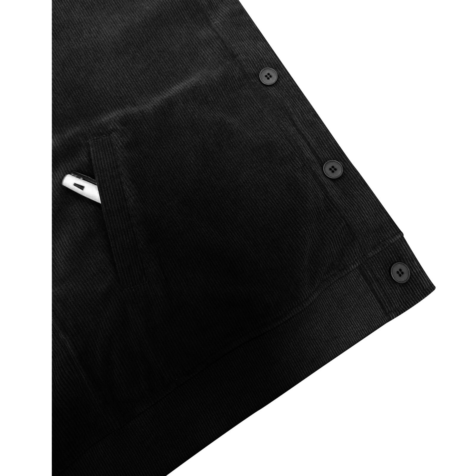 Cordjacke Herren Reverskragen Kurze Jacken Herbstjacke mit Knopfleiste Herrenjacke Modische Cargo Jacket Übergangsjacken Einfarbig Corduroy Freizeitjacke Sweatjacke ohne Kapuze Schlicht Arbeitsjacke