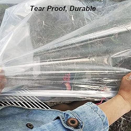 Miniatura 6 de Lona impermeable de 4 x 9.9 pies, lona transparente de polietileno, cubierta protectora multiusos a prueba de desgarros, resistente a la