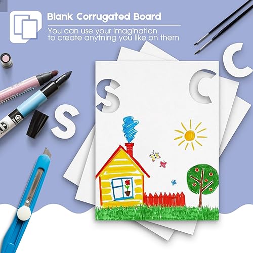 Miniatura 35 de Golden State Art Paquete de 10 hojas de cartón corrugado blanco por un lado, 12 x 12 pulgadas, insertos de cartón plano para correo, embalaje