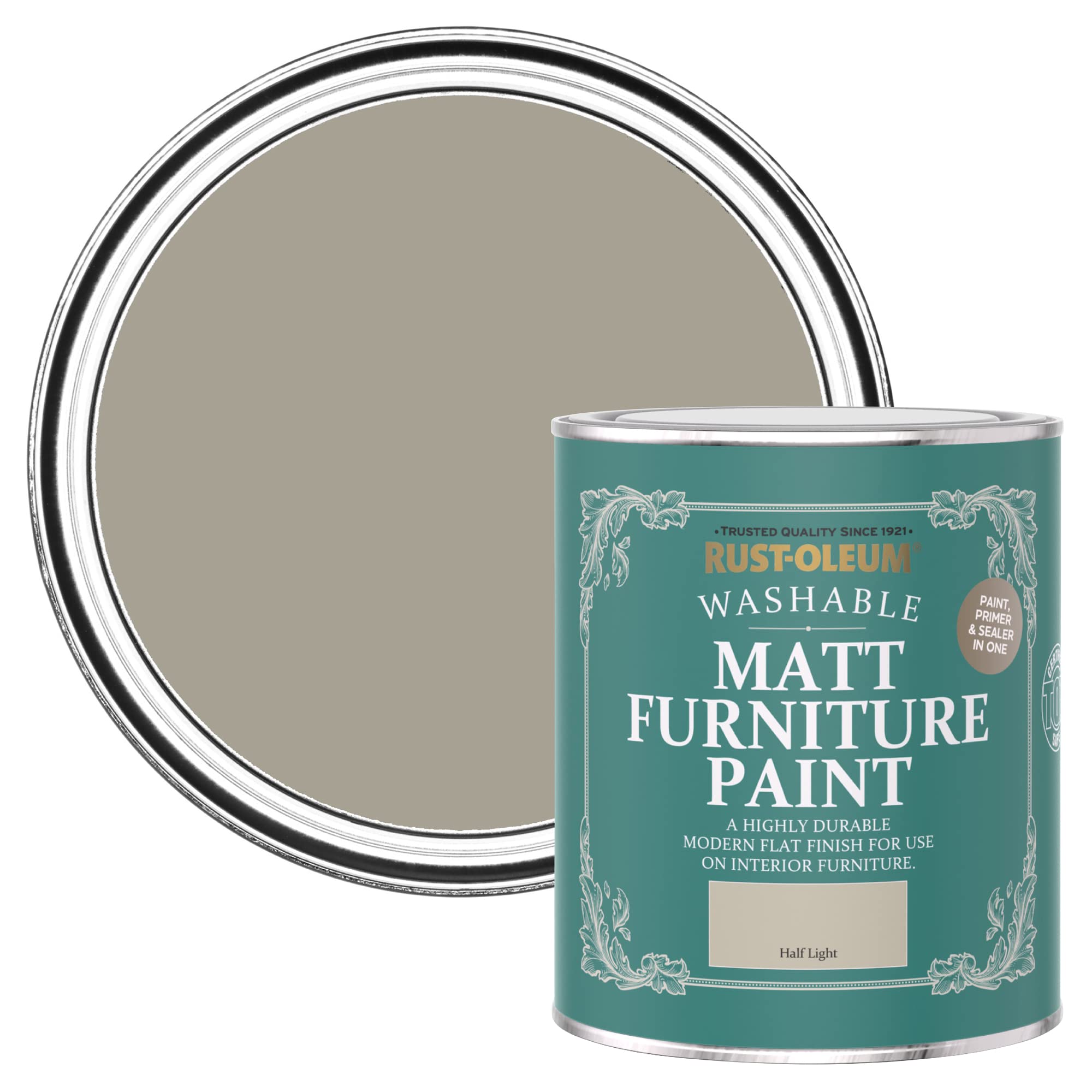 Rust-Oleum Grey Furniture & Skirting Board Paint in Matt Finish - Half Light 750ml