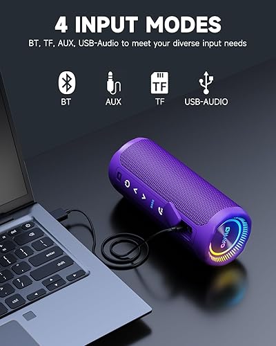 Miniatura 7 de Altavoces Bluetooth inalámbricos sonido estéreo fuerte IPX7 impermeable al aire libre portátil 25W altavoz súper bajo para fiesta en casa playa con