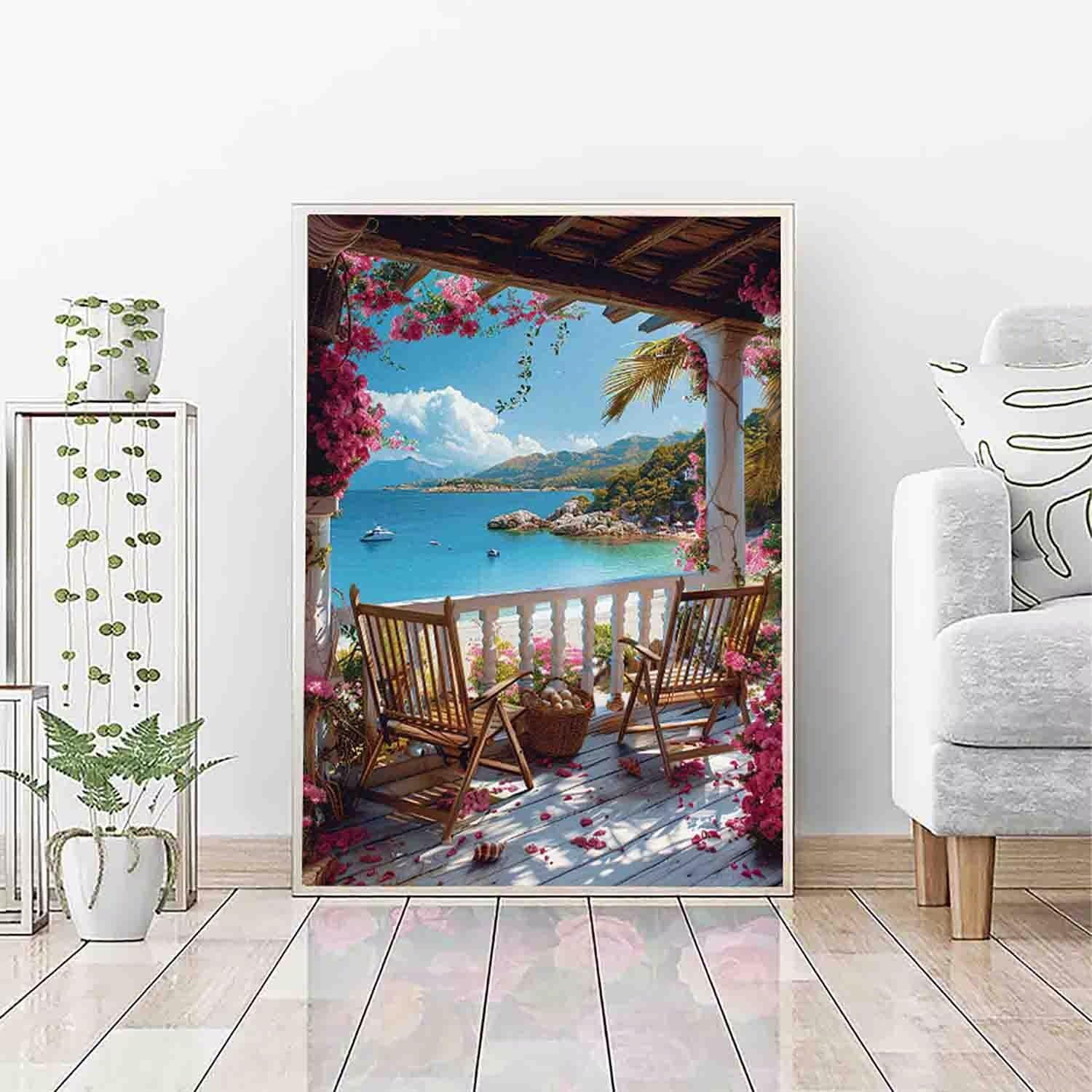 Play Nine Card Game DPHERO DIY Diamond Painting Kit - 5D Sunset Seaside ...