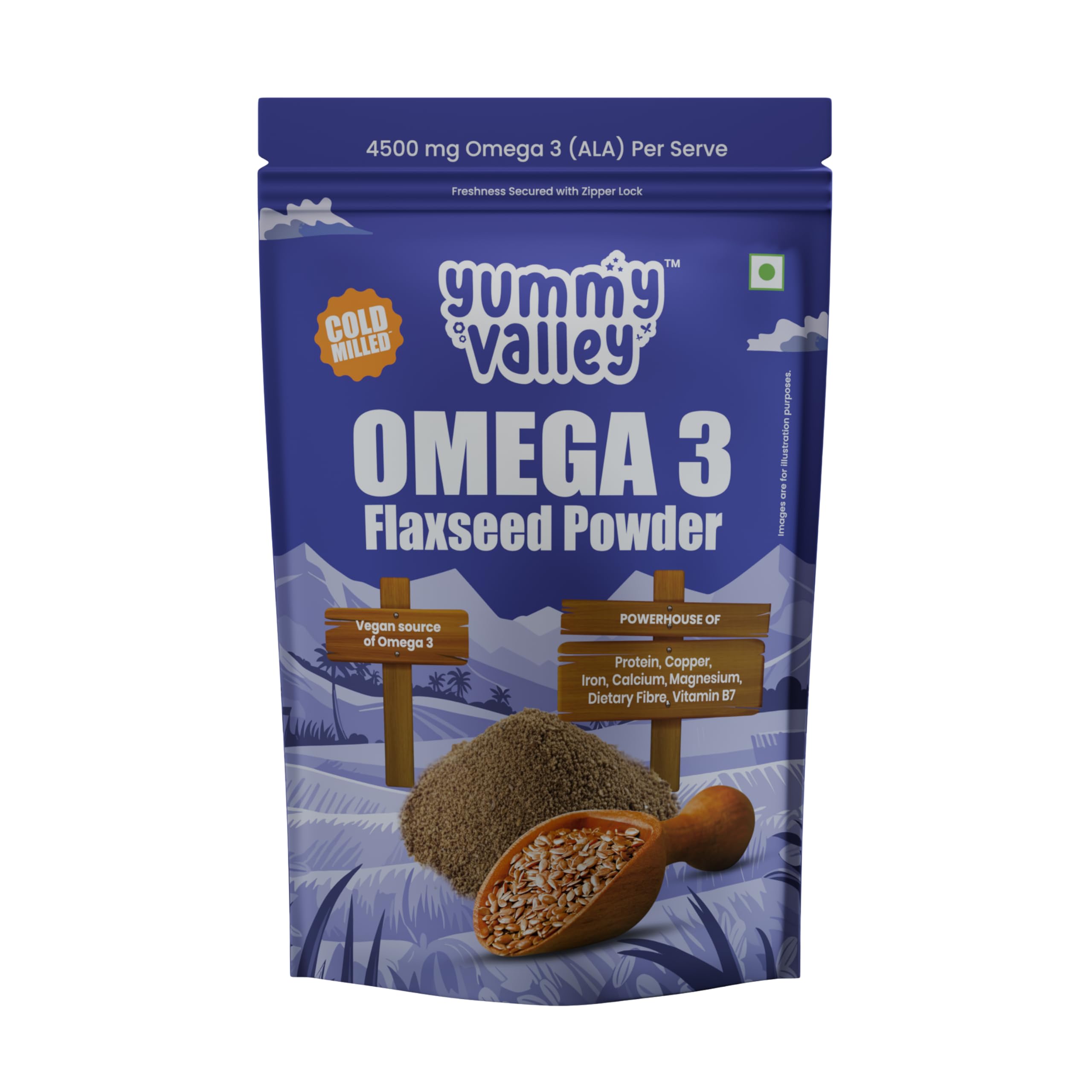 Yummy Valley Omega 3 Flaxseed Powder, 230g | Cold Milled Rich | 4.5g ALA per Serve | High Protein High Fibre | Vegan Plant Based Superfood | Gluten Free | Daily Wellness Nutrition for Women & Men-image-38