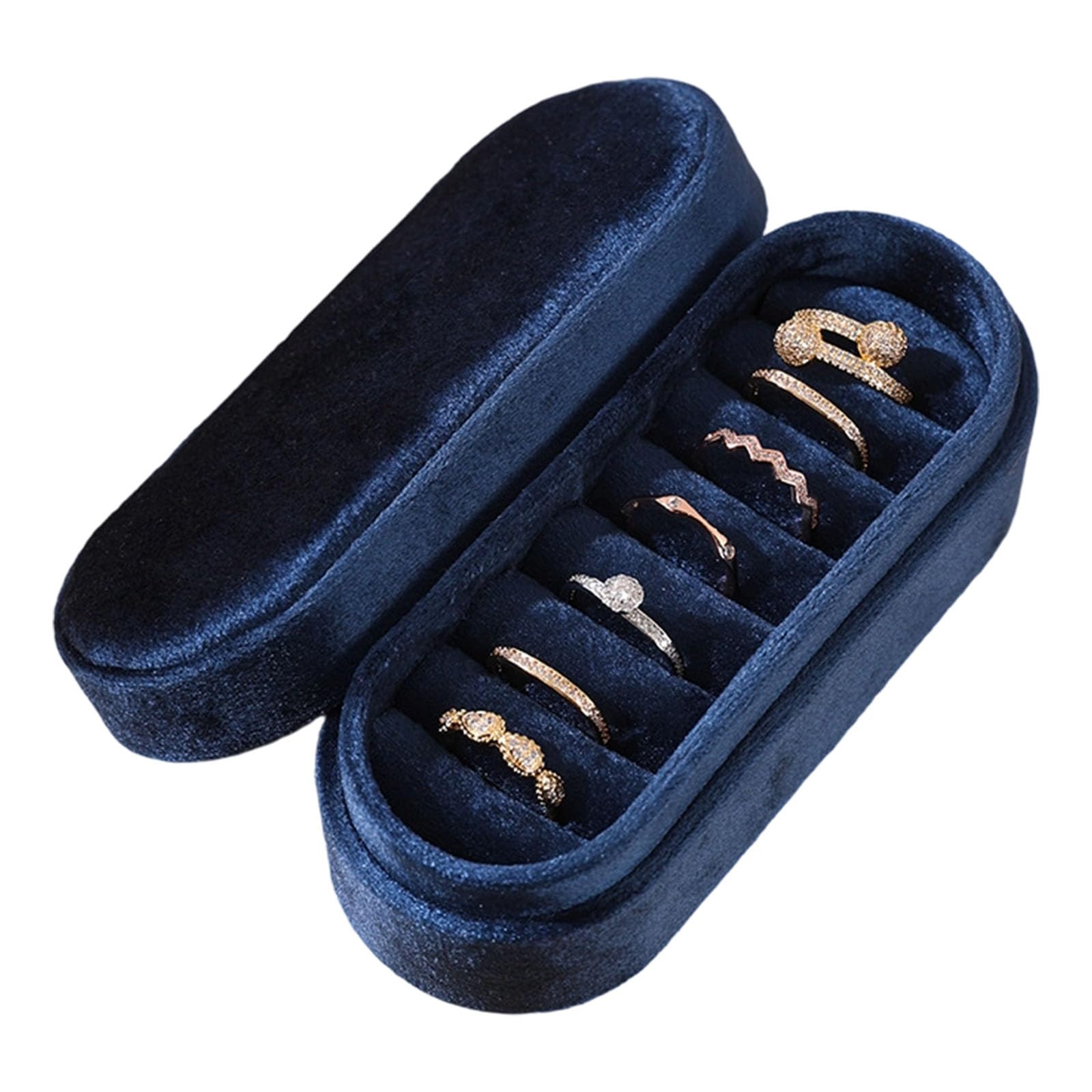 ZBIianxer Color Optional Velvety Hard Shell Jewelry Storage Box with Secure Dividers for Organized Necklace Keeping Crush Jewelry Container
