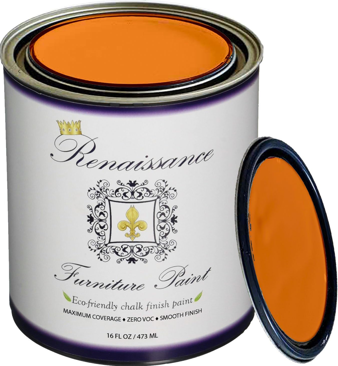 Retique It® Chalk Finish Paint by Renaissance, 16oz Pumpkin - Non Toxic, Eco-Friendly Chalk Furniture & Cabinet Paint - 16 oz (Pint), Pumpkin