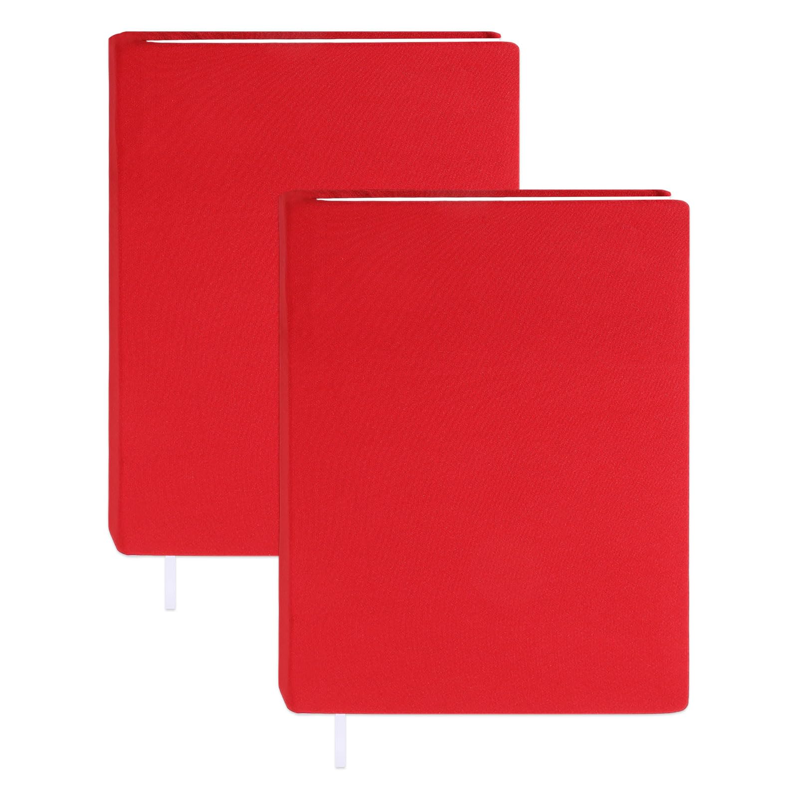 GLOBLELAND 2 Pcs Dark Red Stretchable Book Covers with Ribbon Bookmark 9"x11" Washable Elastic Cloth Book Protectors Fits up to 10"x12.5" Adjustable Sleeve Paperback Protector for Bible Planner