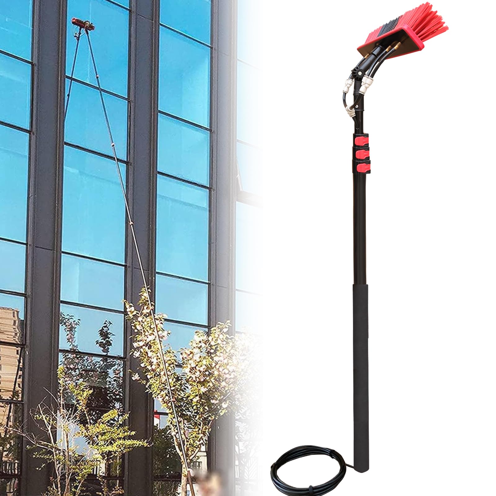 Brosse de lavage de poteau rétractable pour entretien des vitres de véranda