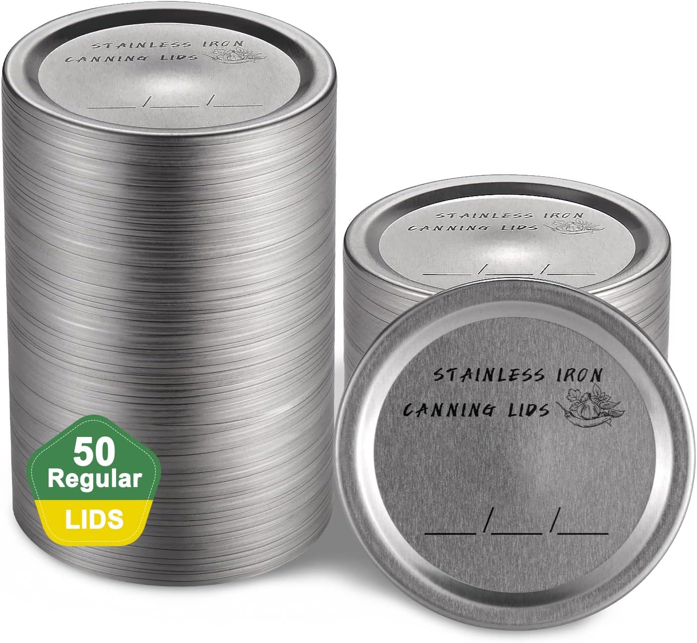 Canning Lids Regular Mouth,50Count Splittype Metal Jar