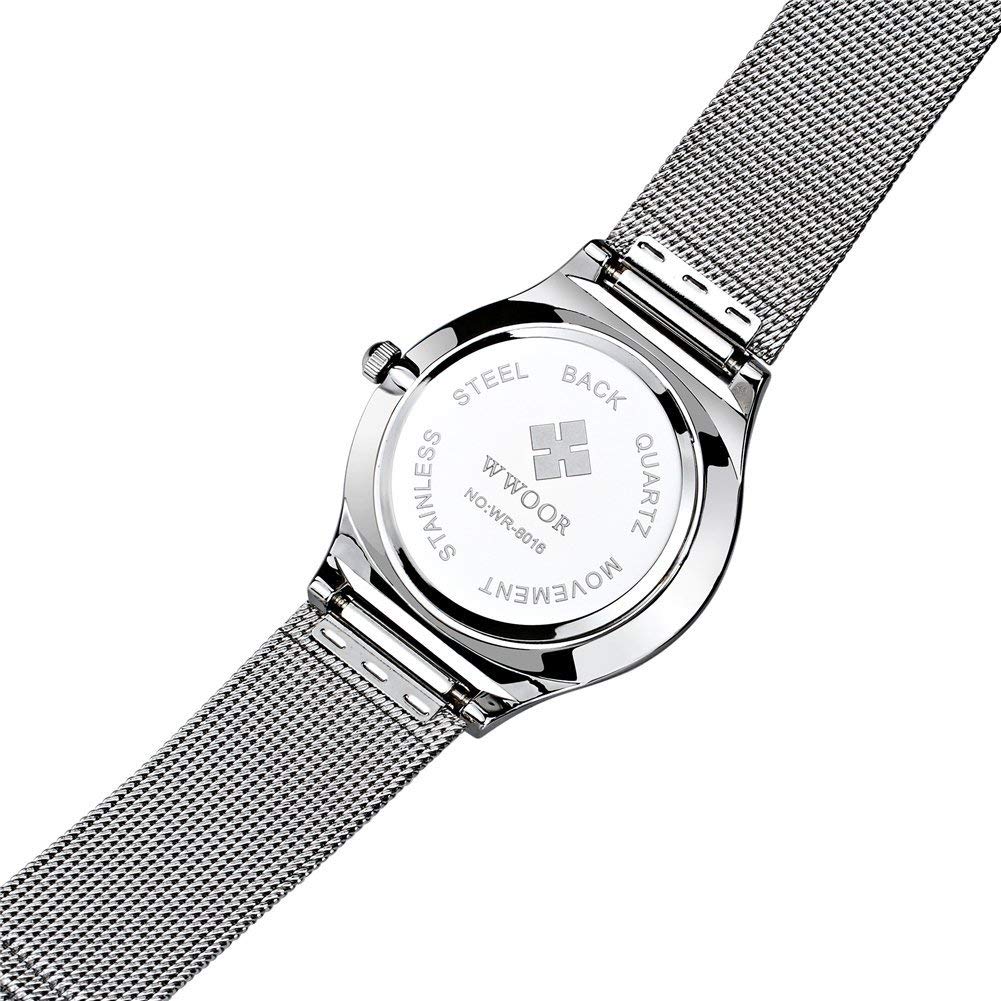 MASTOP Orologio da uomo ultra sottile in acciaio inossidabile con cinturino in maglia al quarzo orologio da polso alla moda con data impermeabile