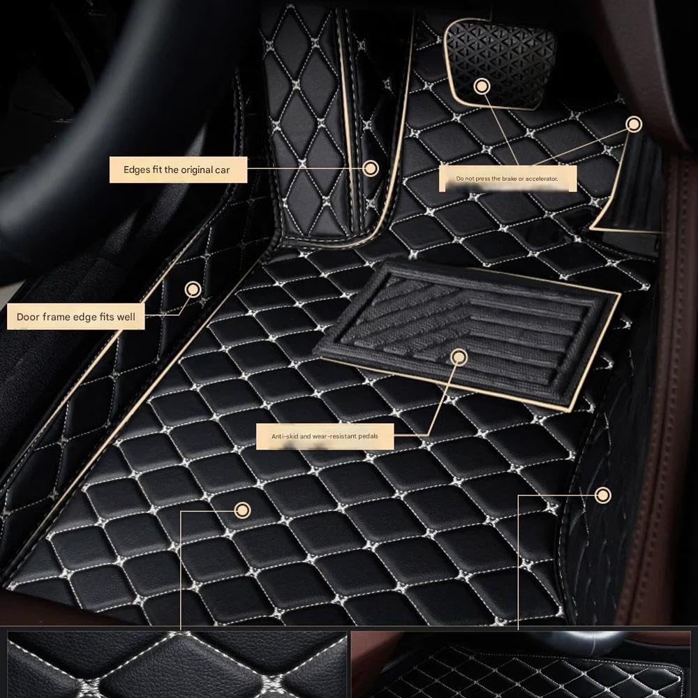 Alfombrillas de Coche para BYD Sealion 05 Seal5 DMi 2024 2025 2026, Alfombras a Medida de Cuero PU Impermeables, Protector Interior Antideslizante Completo,Black