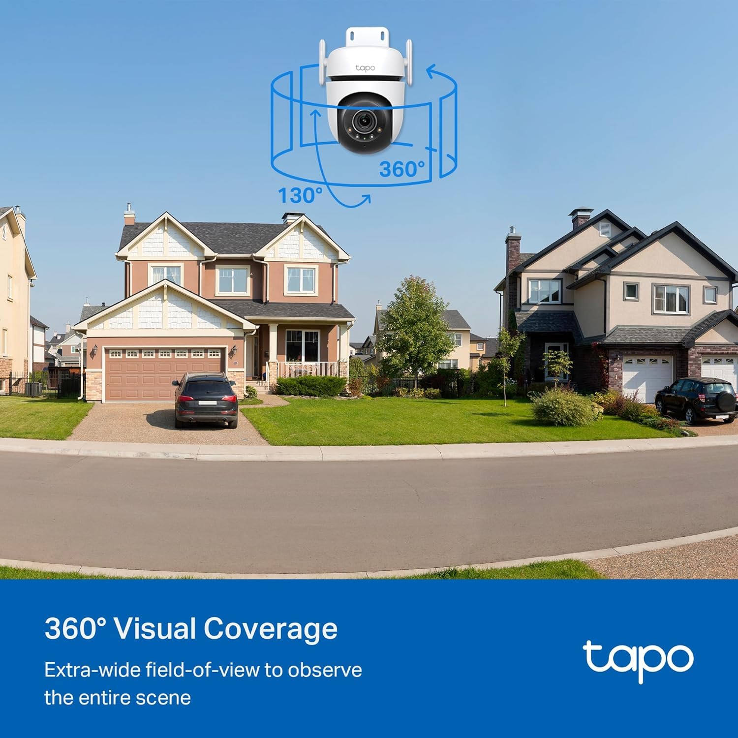 Tapo TP-Link Tapo 2K 4MP Pan/Tilt Outdoor Wired Security Wi-Fi Camera, 360° Visual Coverage, Starlight Full-Color Night Vision Up to 98ft, Person/Pet/Venicle Detection,Physical Privacy Mode(Tapo C520WS) in use