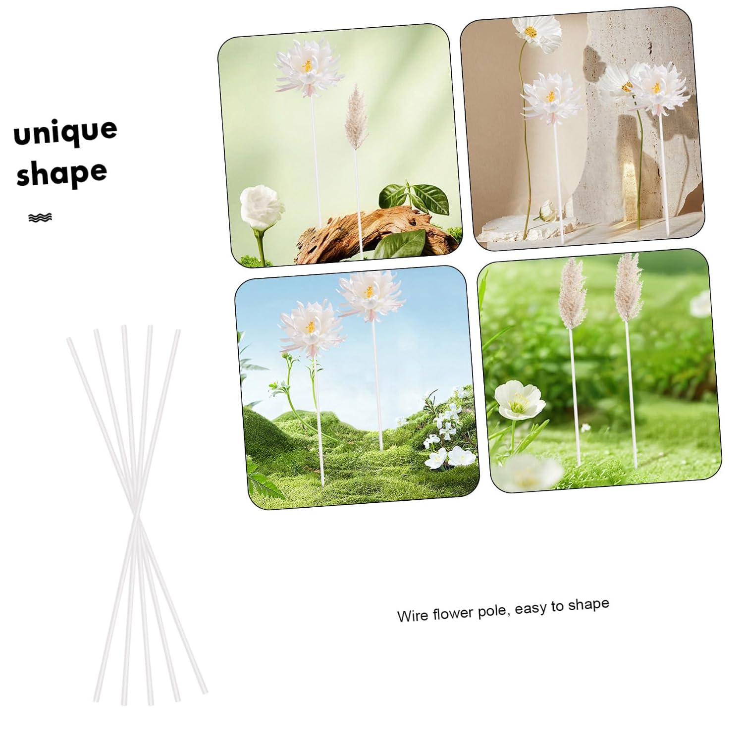 40Pcs Flexible Floral Wire Stems for DIY Flower Arrangements Iron Crafting Wire for Artificial Flowers Versatile Decoration Supplies Easy to Shape for Craft Projects