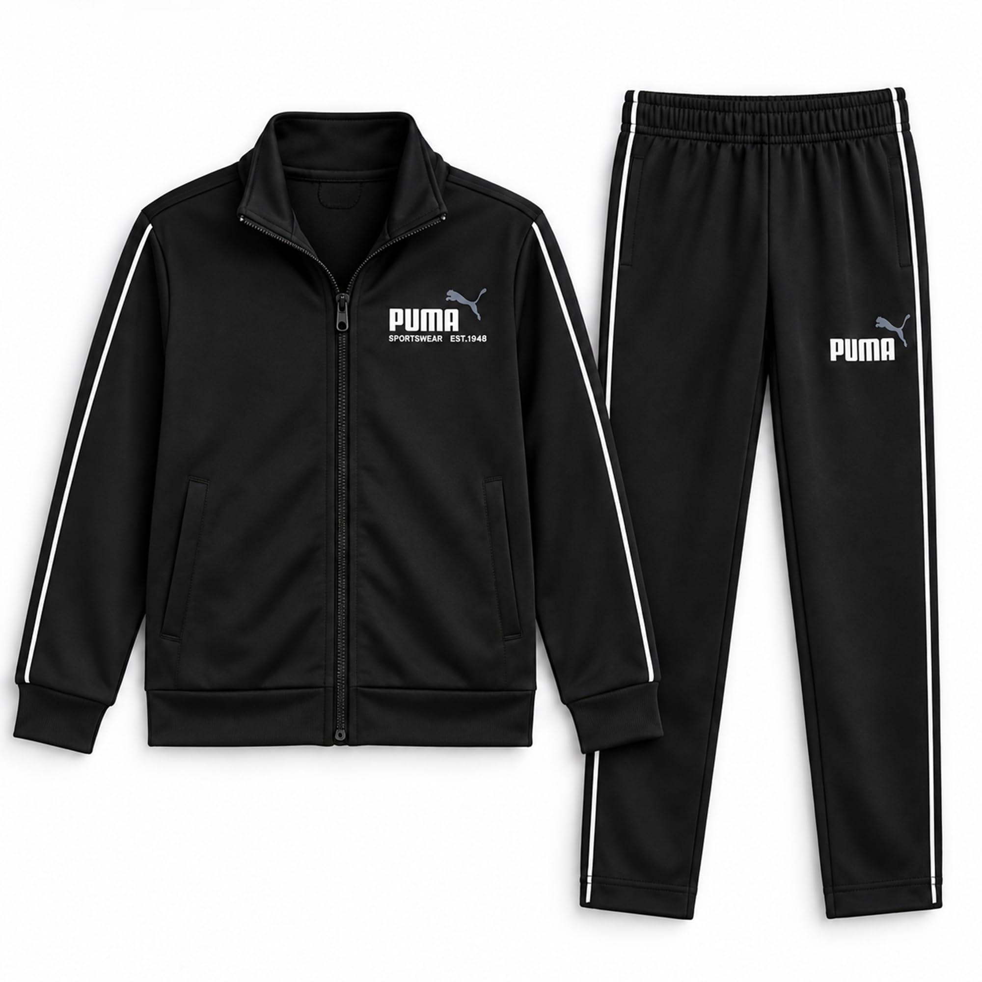 Boys Tracksuit Set, 2 Piece Tricot Zip Up Jacket and Jogger Sweatpants