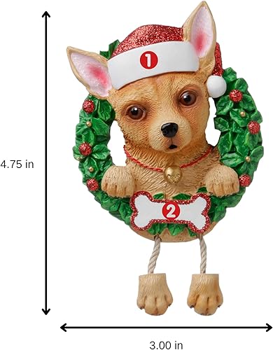 Miniatura 3 de Adornos personalizados para árbol de Navidad 2024 para mascotas Razas de perros Chihuahua Adorno personalizado de Feliz Navidad Recuerdo para los