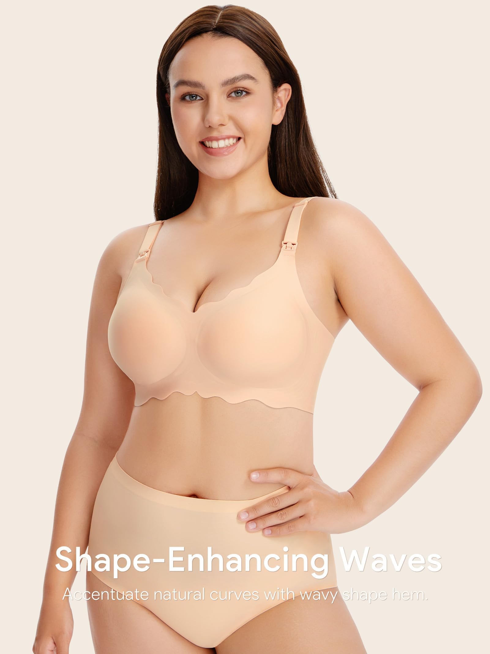 HBselect Schwangerschafts Still BH Nahtloser BH ohne Bügel Still-Bustier Seidig Nursing Bra Stillen und Schlaf Ohne Bügel für Damen