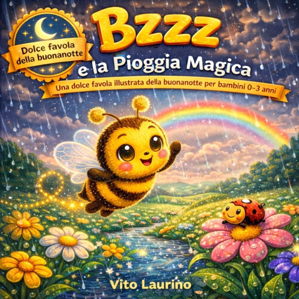 Bzzz e la Pioggia Magica: Una dolce favola della buonanotte per bambini 0–3 anni (Le Avventure di Bzzz – La Piccola Ape dei Fiori)