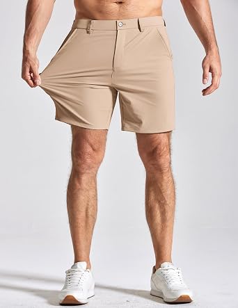 COOFANDY Men's Casual Shorts 7 Stretch Golf Shorts with 4 Pockets Quick Dry Lightweight Shorts Dress for Hiking Work