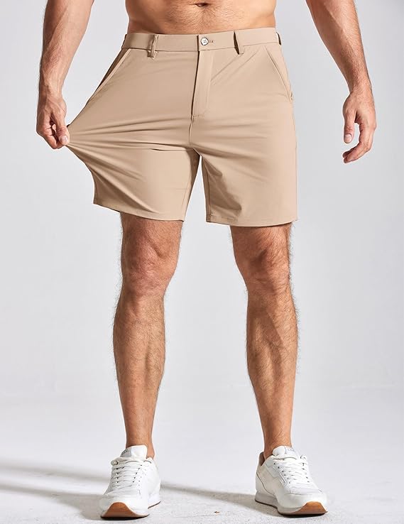 COOFANDY Men's Casual Shorts 7 Stretch Golf Shorts with 4 Pockets Quick Dry Lightweight Shorts Dress for Hiking Work
