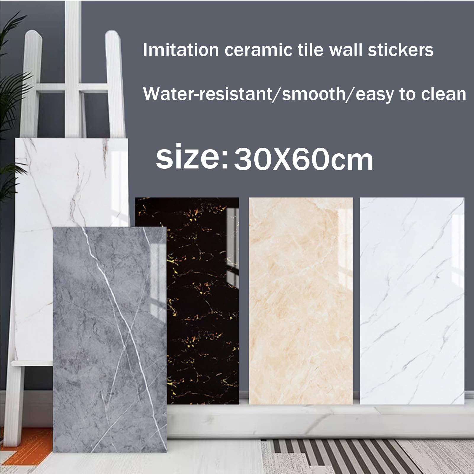 10 Piezas de Paneles de Pared de mármol Gruesos, Impermeables, despegar y Pegar, Resistentes al Calor,TG,30X60cm | azulejos para salpicaduras, 60 cm x 30 cm, adhesivo de espuma de PVC para pared de cocina