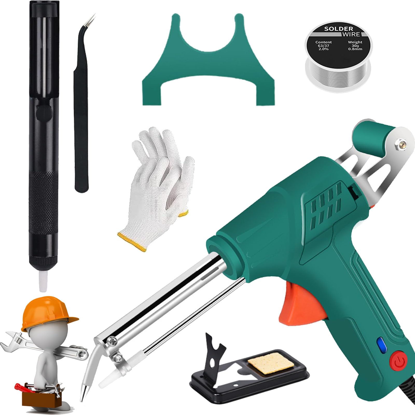 Internal Heating Industrial Laser Welding Tools, Multifunction Welding Gun Set, Laser Welder, Metal Cutting Machine (Green, External Heat)