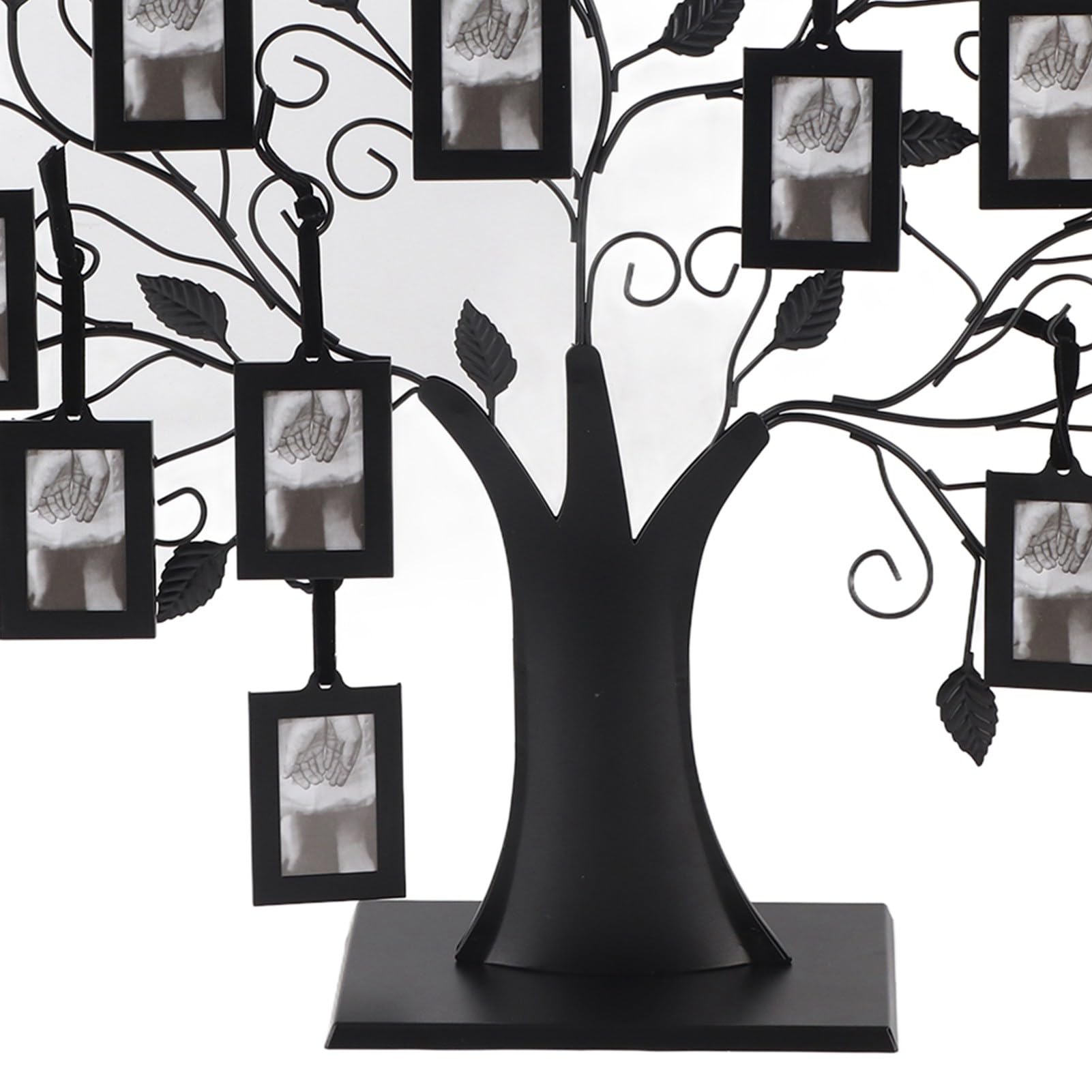 Árbol de Fotos Negros, Fotos de Fotos Familiares exhibición de Marco de Moda Colgantes de Moda Marcos Soporte para la Imagen para decoración del hogar (L 12 Marcos de Fotos con 6.4 * 4.6cm)