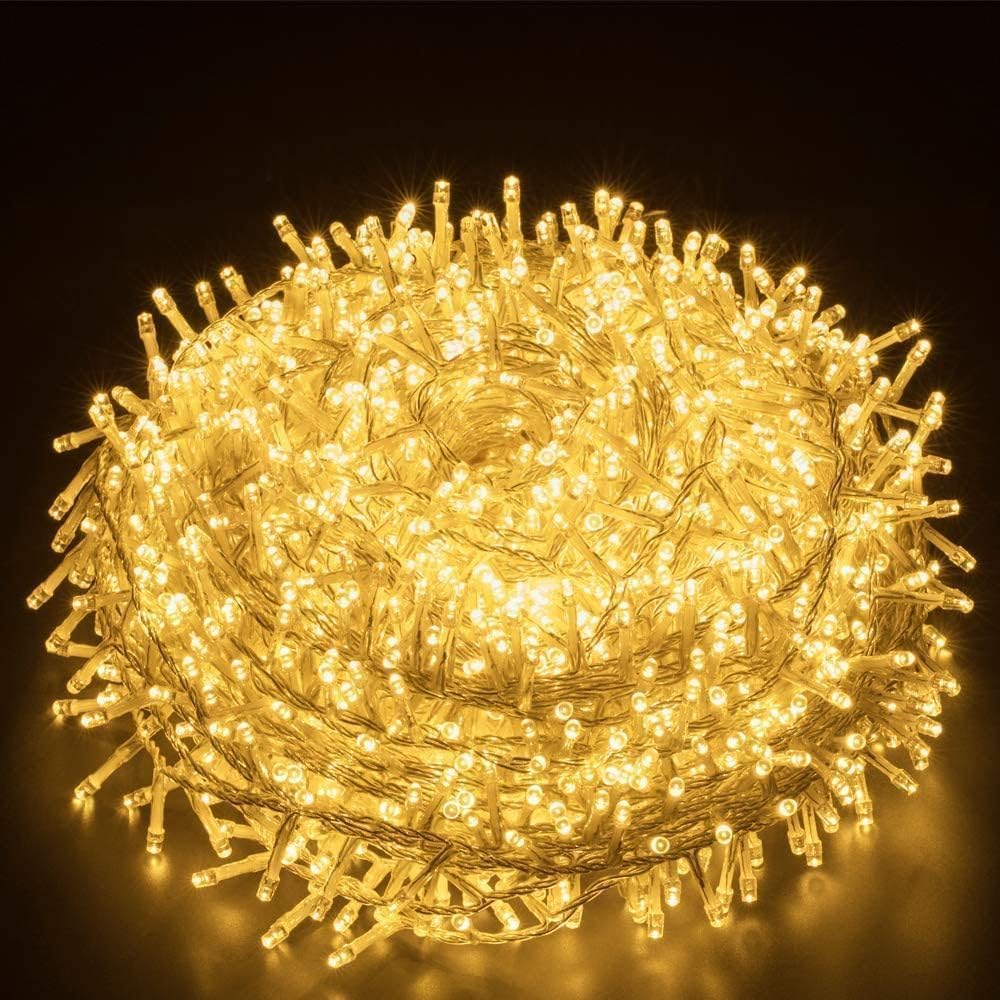Elegear kültéri fényfüzér 100m hosszú, 1000 meleg fehér LED-del